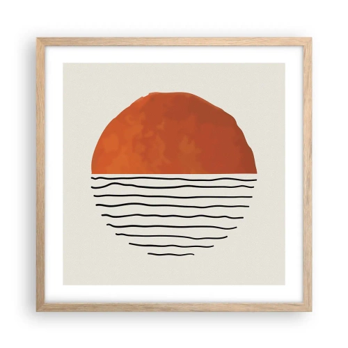 Poszter világos tölgy keretben - Japán hangulatban - 50x50 cm