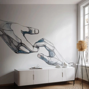 Egyedi tapéta Premium Canvas - Szép gesztus - Absztrakció, Kezek, Grafika