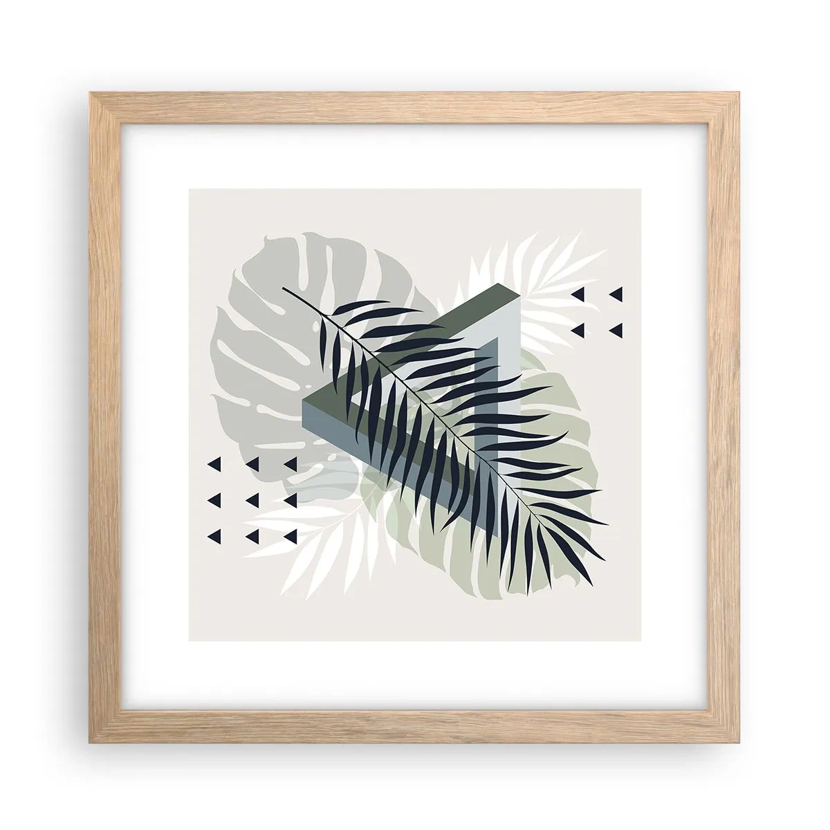 Poszter világos tölgy keretben - Természet és geometria – két rend? - 30x30 cm