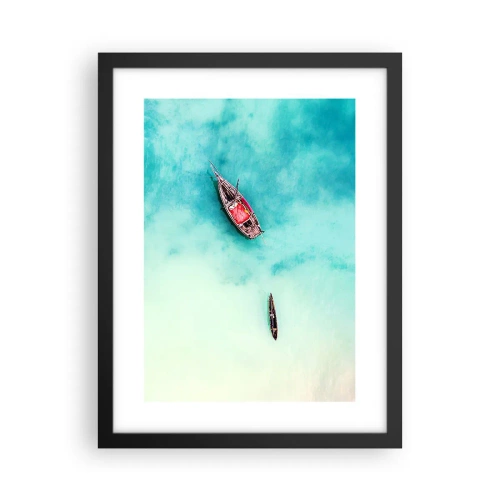 Poszter fehér keretben - A Zanzibár strandjain, amikor sok a víz... - 30x40 cm