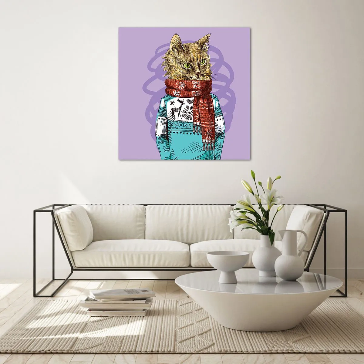 Üveg kép - Kandúr nem csak a csizmában - 40x40 cm