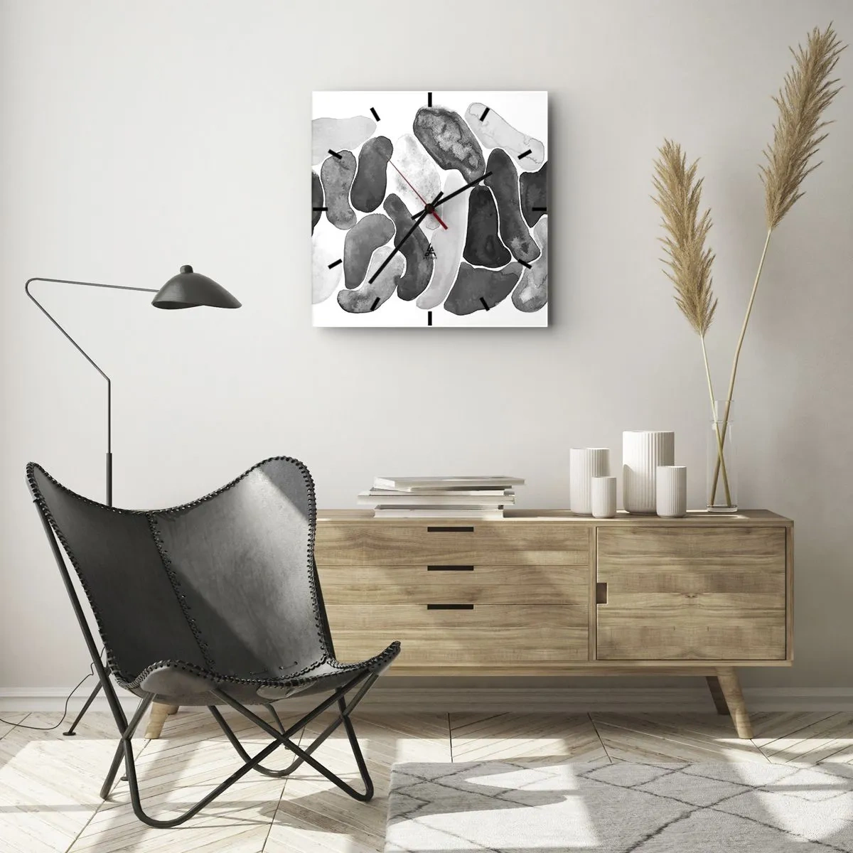 Falióra, Óra - Köves absztrakció - 40x40 cm