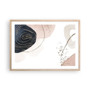 Poszter világos tölgy keretben - Minden folyik - 70x50 cm