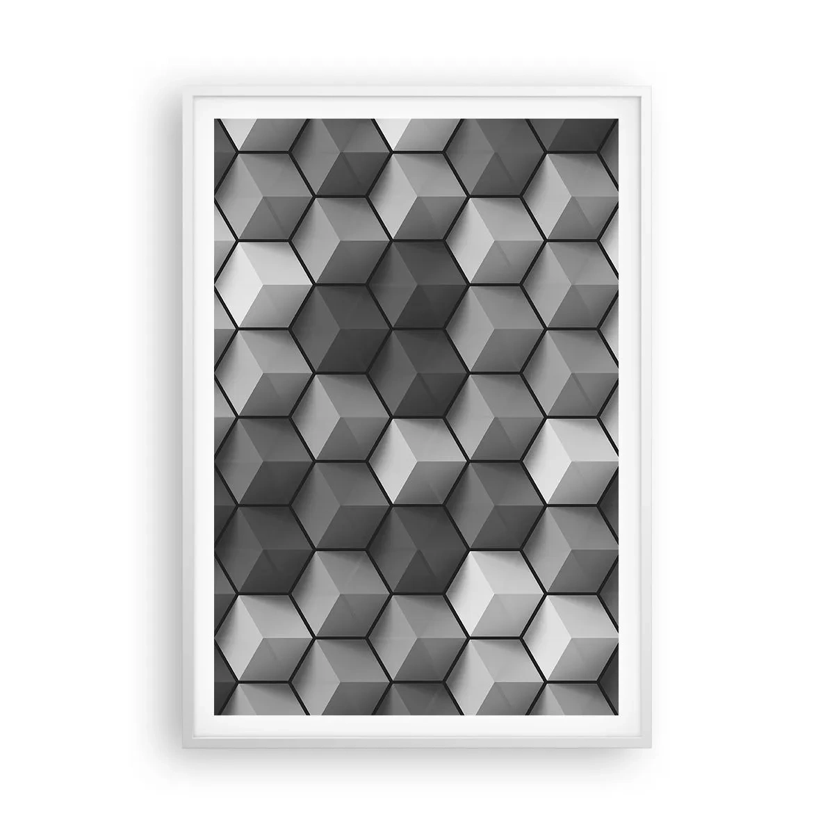 Poszter fekete keretben - Kubista kirakós - 70x100 cm