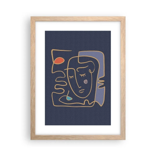 Poszter világos tölgy keretben - Álmodozásban - 30x40 cm