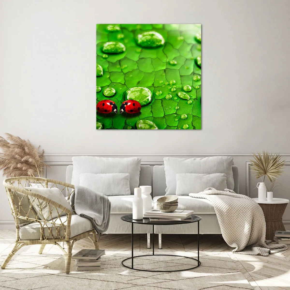 Üveg kép - Találkozás a zöldben - 50x50 cm