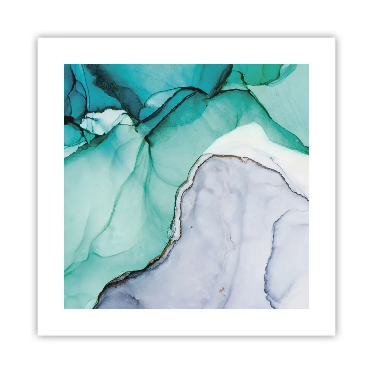 Poszter - Tanulmány türkizben - 40x40 cm