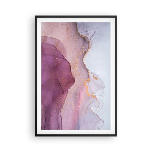 Poszter fehér keretben - Lila és orgonaszínű hullámok - 61x91 cm
