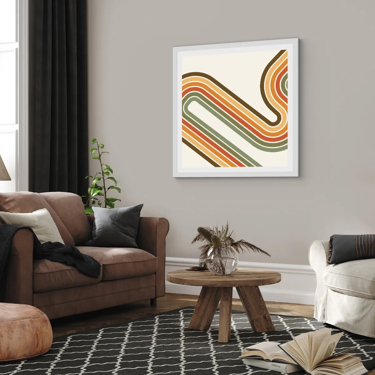 Poszter fekete keretben - Cikkcakkban a célba - 50x50 cm