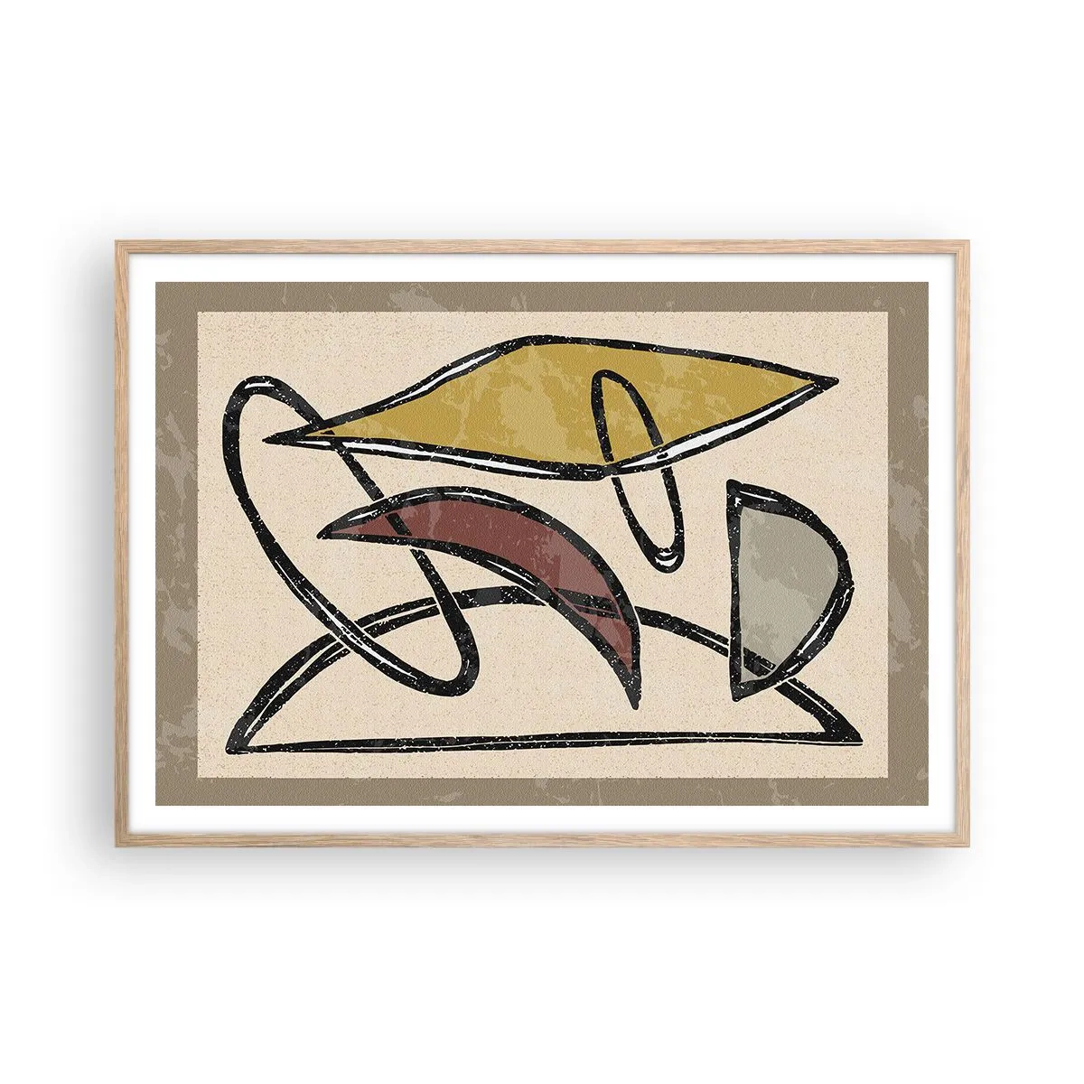 Poszter világos tölgy keretben - Függőlegesek és vízszintek - 100x70 cm