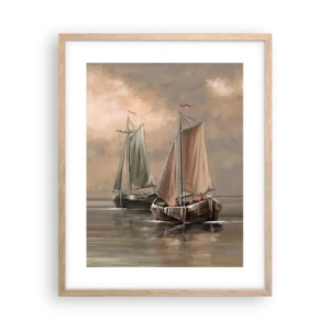Poszter világos tölgy keretben - A tengerészek visszatérése - 40x50 cm