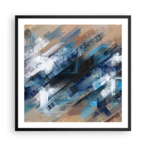 Poszter fehér keretben - Kék ferdén - 60x60 cm