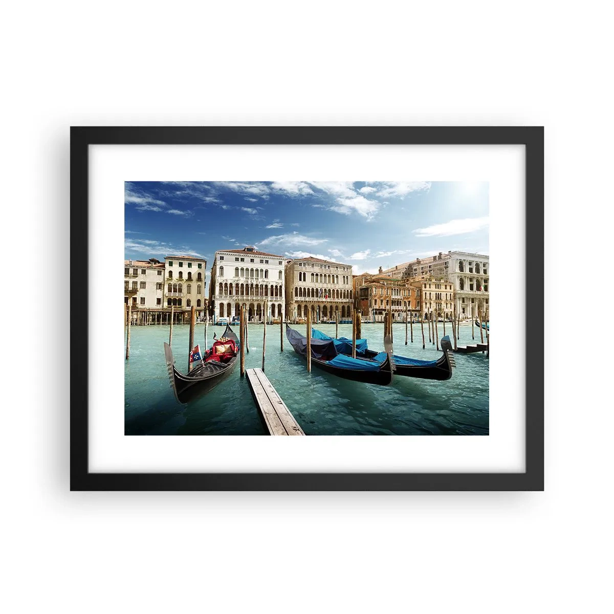 Poszter fehér keretben - Paloták kékben - 40x30 cm