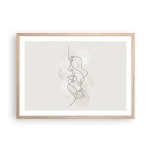 Poszter világos tölgy keretben - Ölelésbe gabalyodva - 70x50 cm