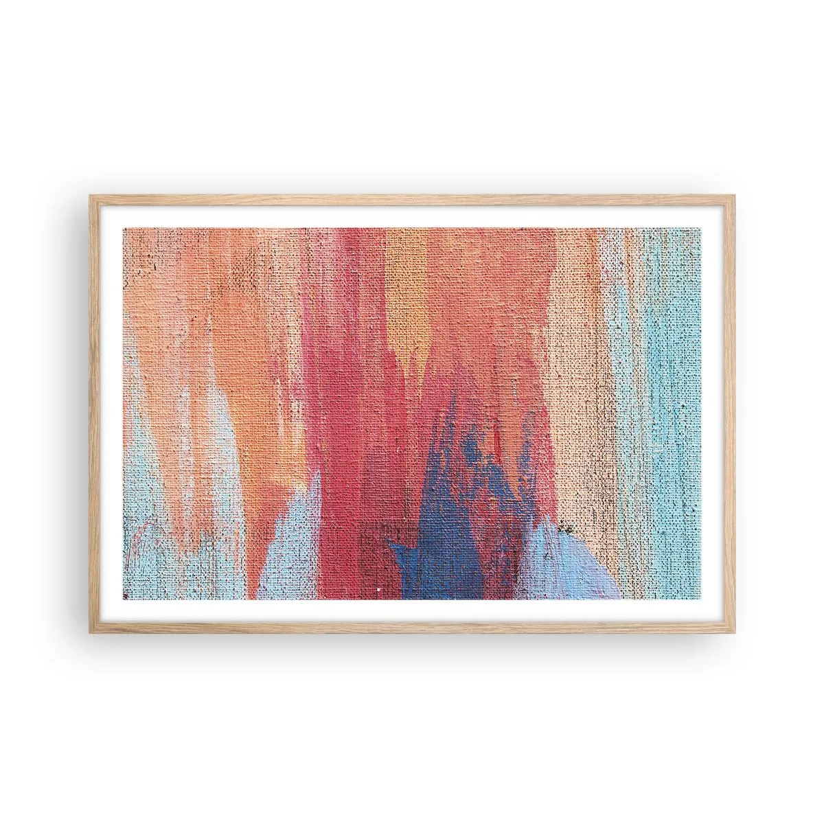 Poszter világos tölgy keretben - Szivárványon kiúszva - 91x61 cm