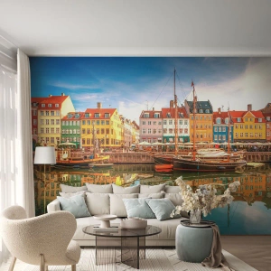 Öntapadós Fotótapéta Deluxe Sticker - A tükörsima víz felett - Tájkép, Építészet, Koppenhága - 100x70 cm