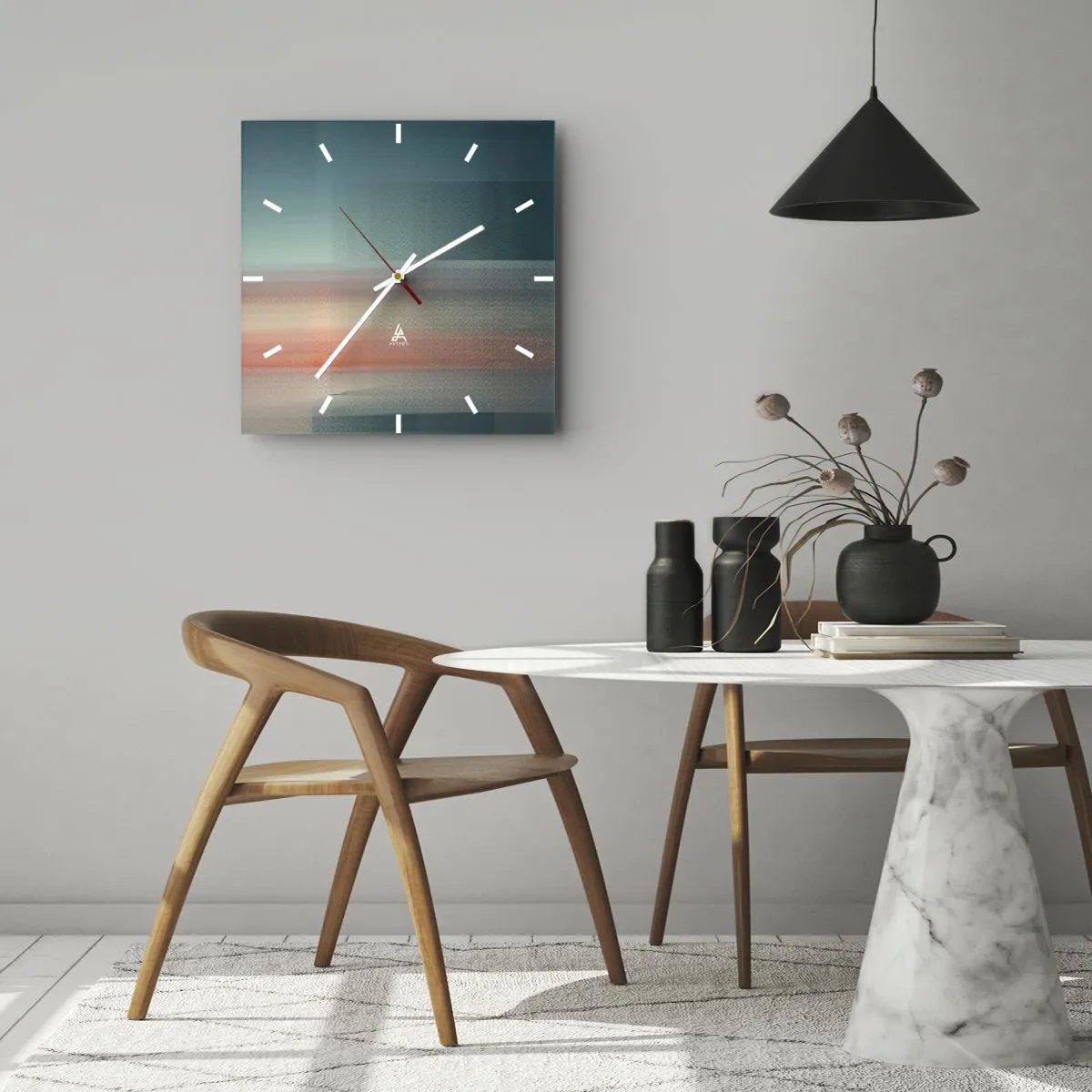 Falióra, Óra - Absztrakt: fényhullámok - 30x30 cm