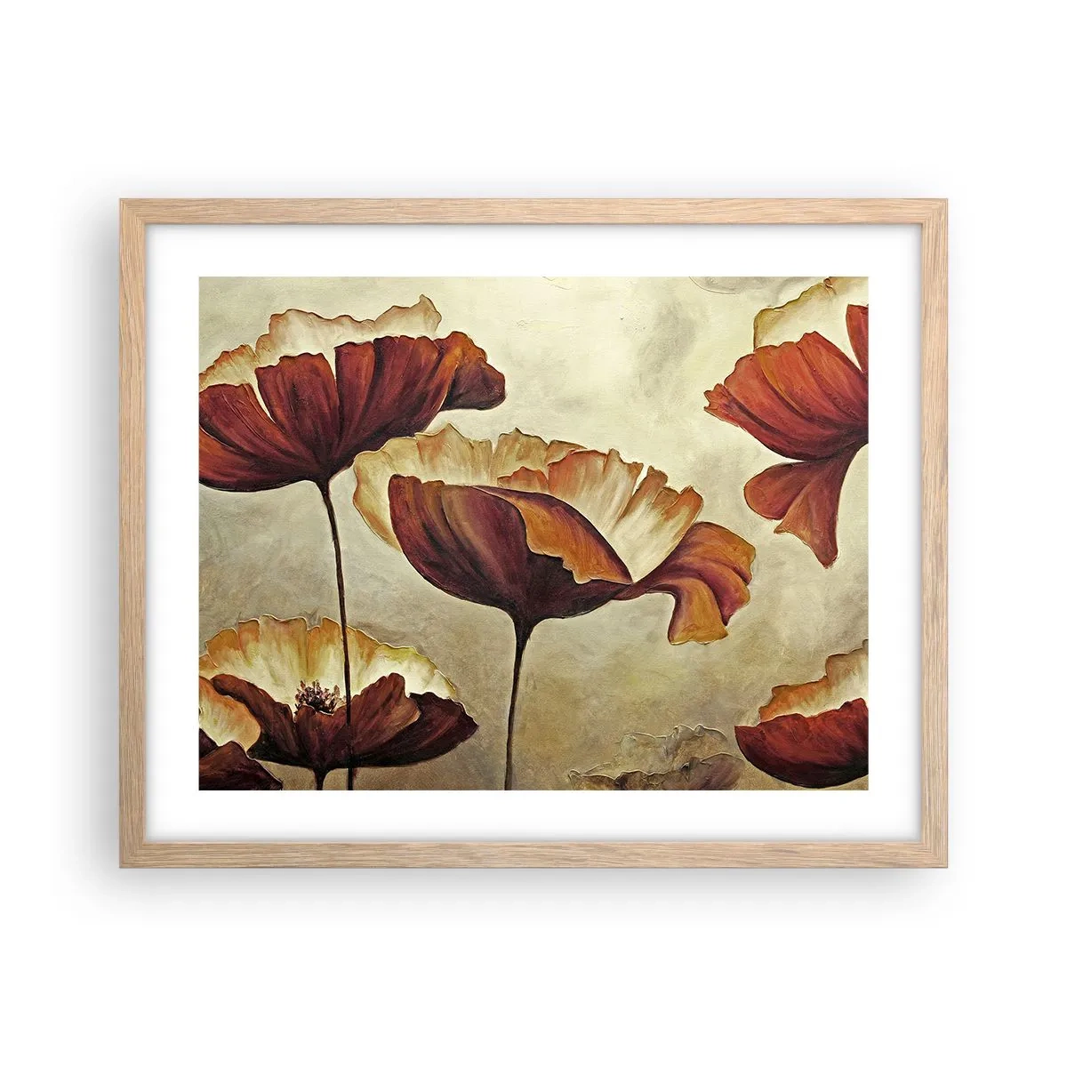 Poszter világos tölgy keretben - Rét - 50x40 cm