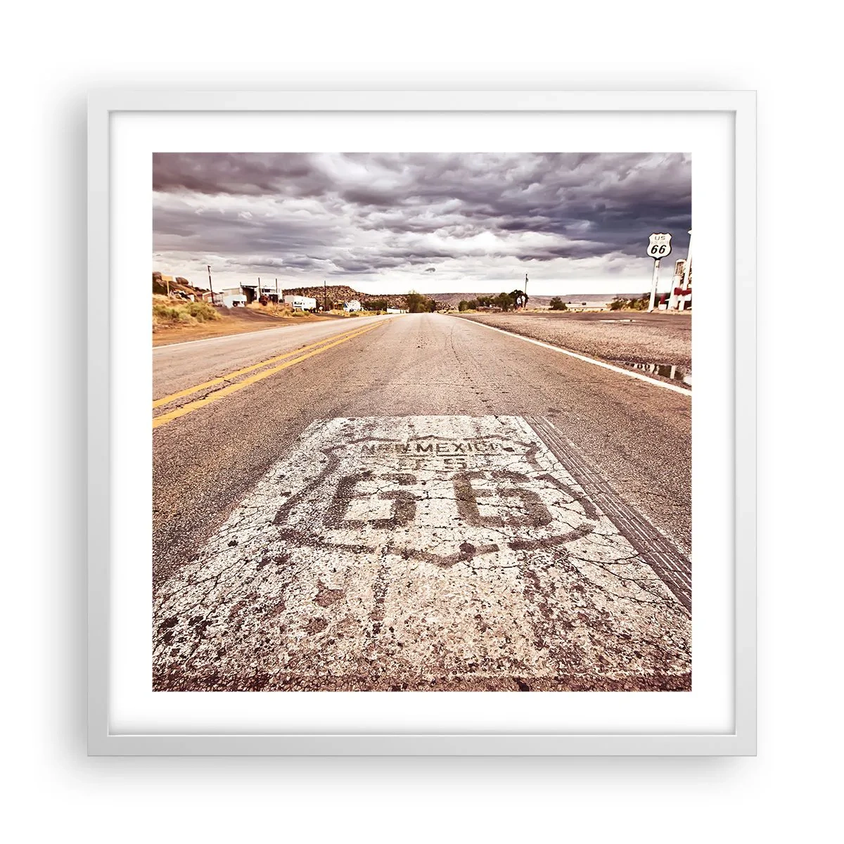 Poszter fekete keretben - Mother Road – amerikai legenda - 50x50 cm