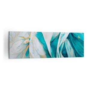 Vászonkép - Kék absztrakció arany motívummal - 160x50 cm
