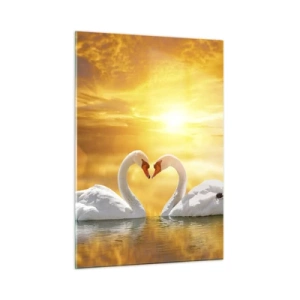 Üveg kép - A szív a legszebb szó a világon... - 50x70 cm