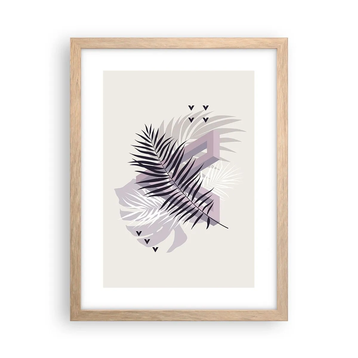 Poszter világos tölgy keretben - Az árnyék árnyéka - 30x40 cm