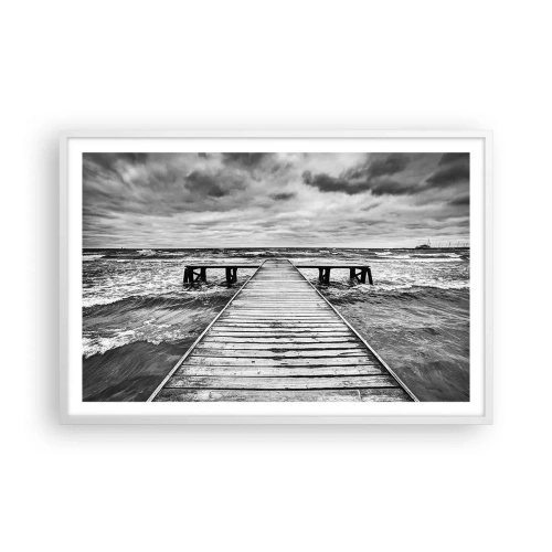 Poszter fekete keretben - Várom, hogy elűzze a szél... - 91x61 cm