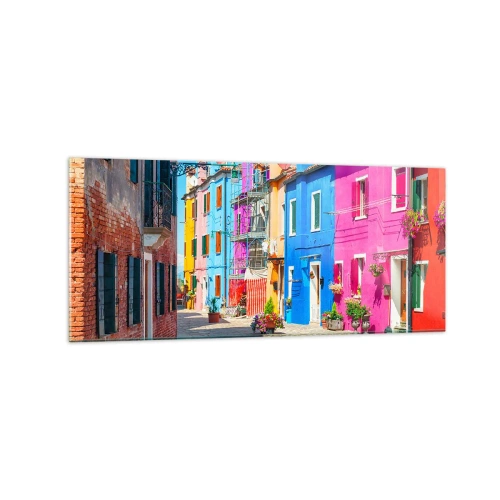 Üveg kép - Város "A papagájoknál" - 120x50 cm