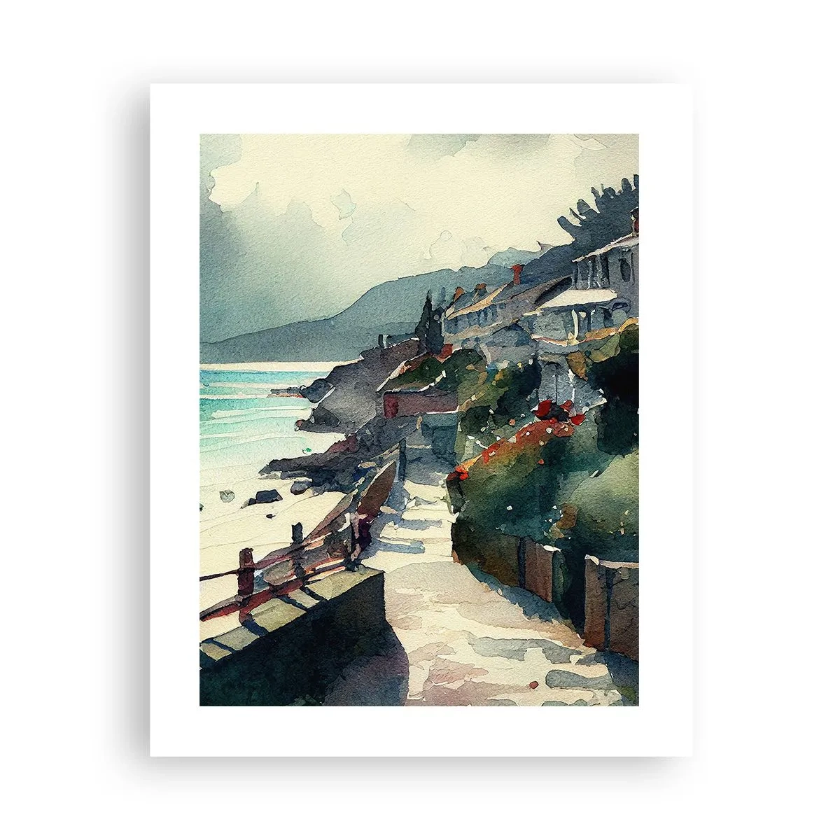 Poszter - Mediterrán város - 40x50 cm
