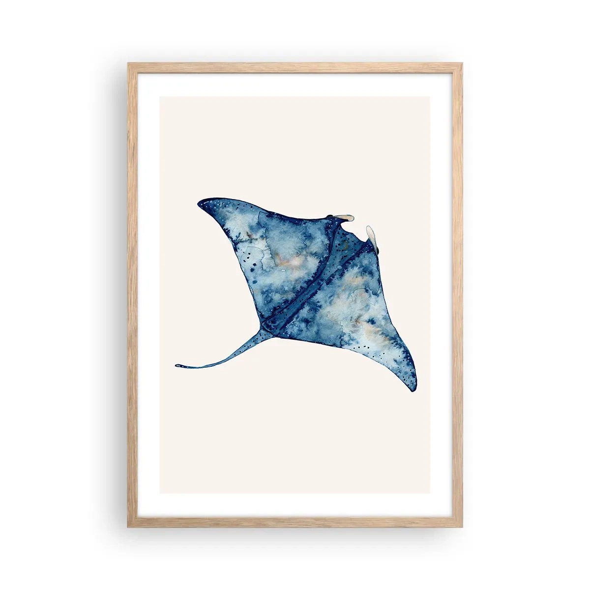 Poszter világos tölgy keretben - Élet kékben - 50x70 cm