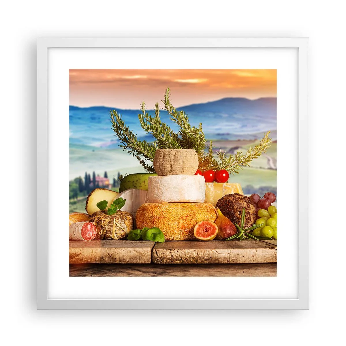 Poszter fekete keretben - Az olasz életöröm - 40x40 cm