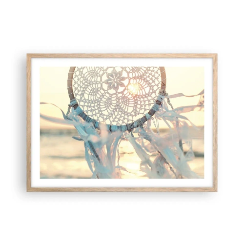 Poszter világos tölgy keretben - Csipkés totem - 70x50 cm