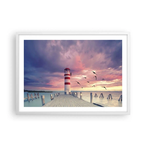 Poszter fekete keretben - Ideje a kikötőbe - 70x50 cm