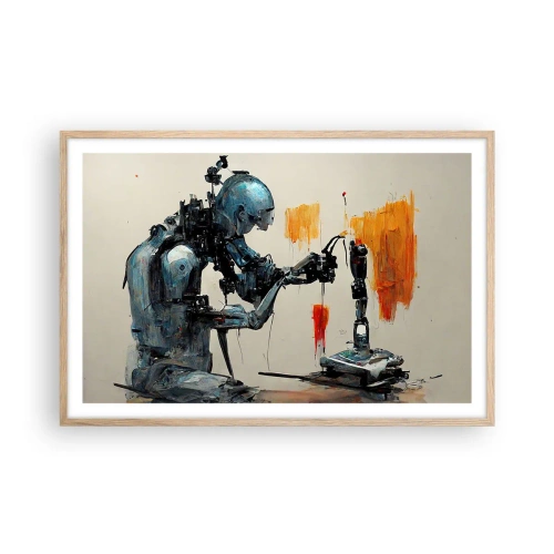 Poszter világos tölgy keretben - Már holnap... - 91x61 cm