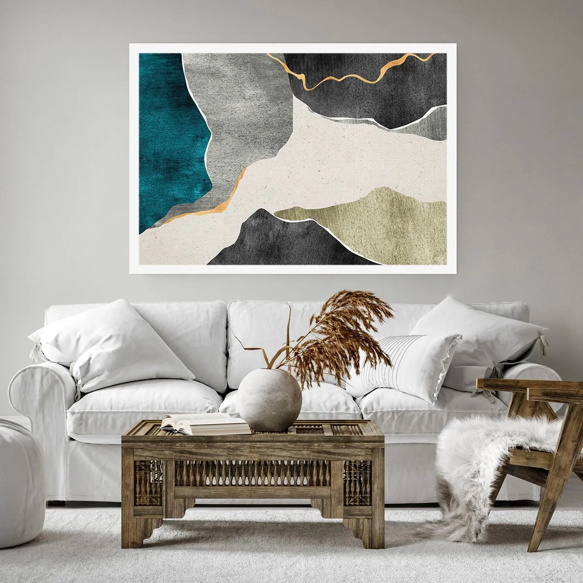 Poszter - Mozaik kompozíció aranyszállal - 91x61 cm