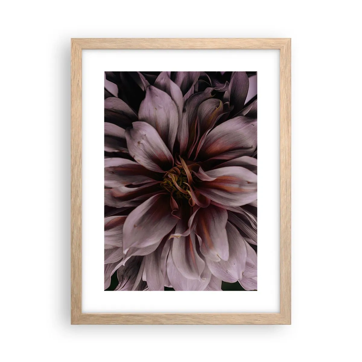 Poszter világos tölgy keretben - Virágos szív - 30x40 cm