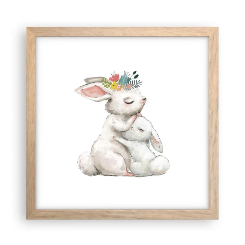 Poszter világos tölgy keretben - Nincs olyan, mint anyánál - 30x30 cm