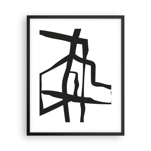 Poszter fehér keretben - Fekete-fehér konstrukció - 40x50 cm