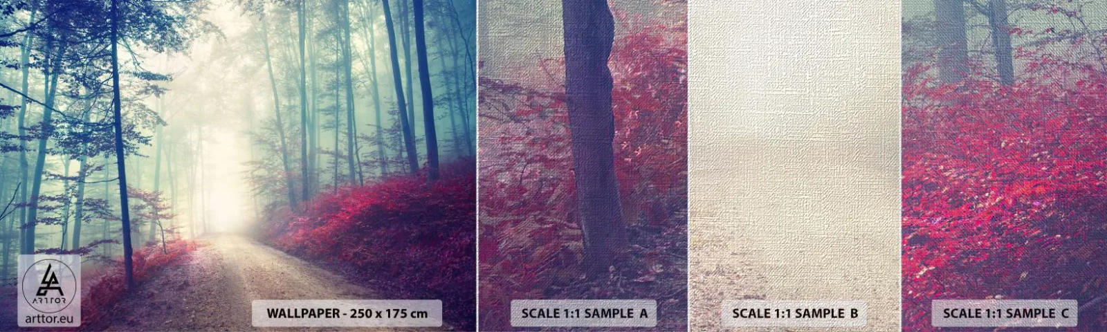 Fotótapéta Minta Premium Canvas - Milyen jó felkelni hajnalban - Tájkép, Erdő, Erdei út - 100x30 cm