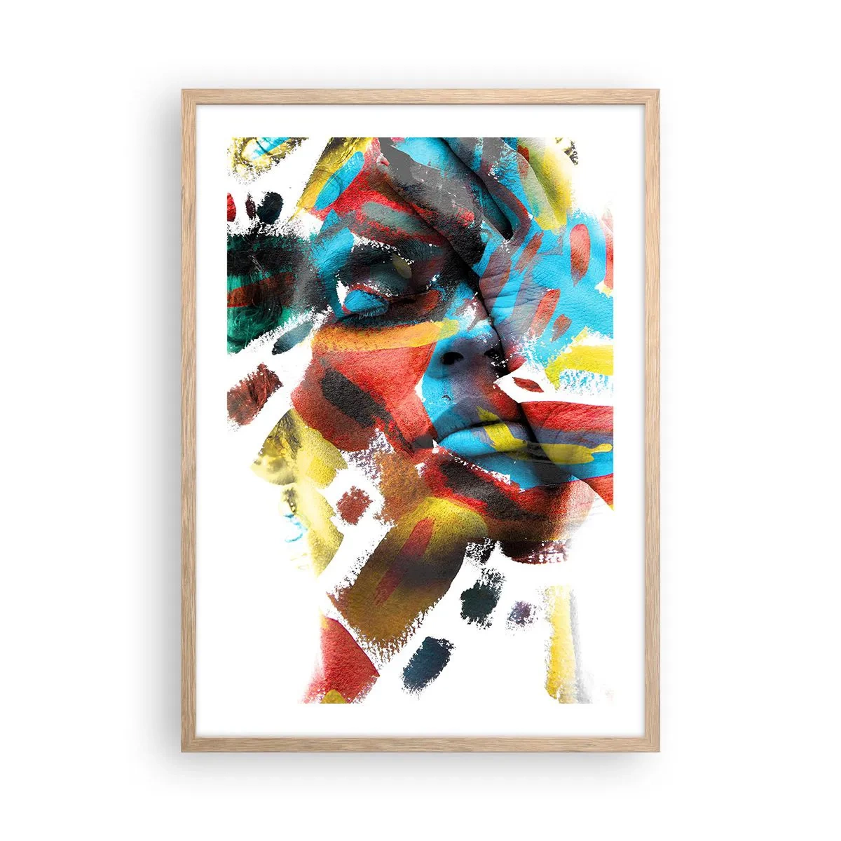 Poszter világos tölgy keretben - Színes személyiség - 50x70 cm