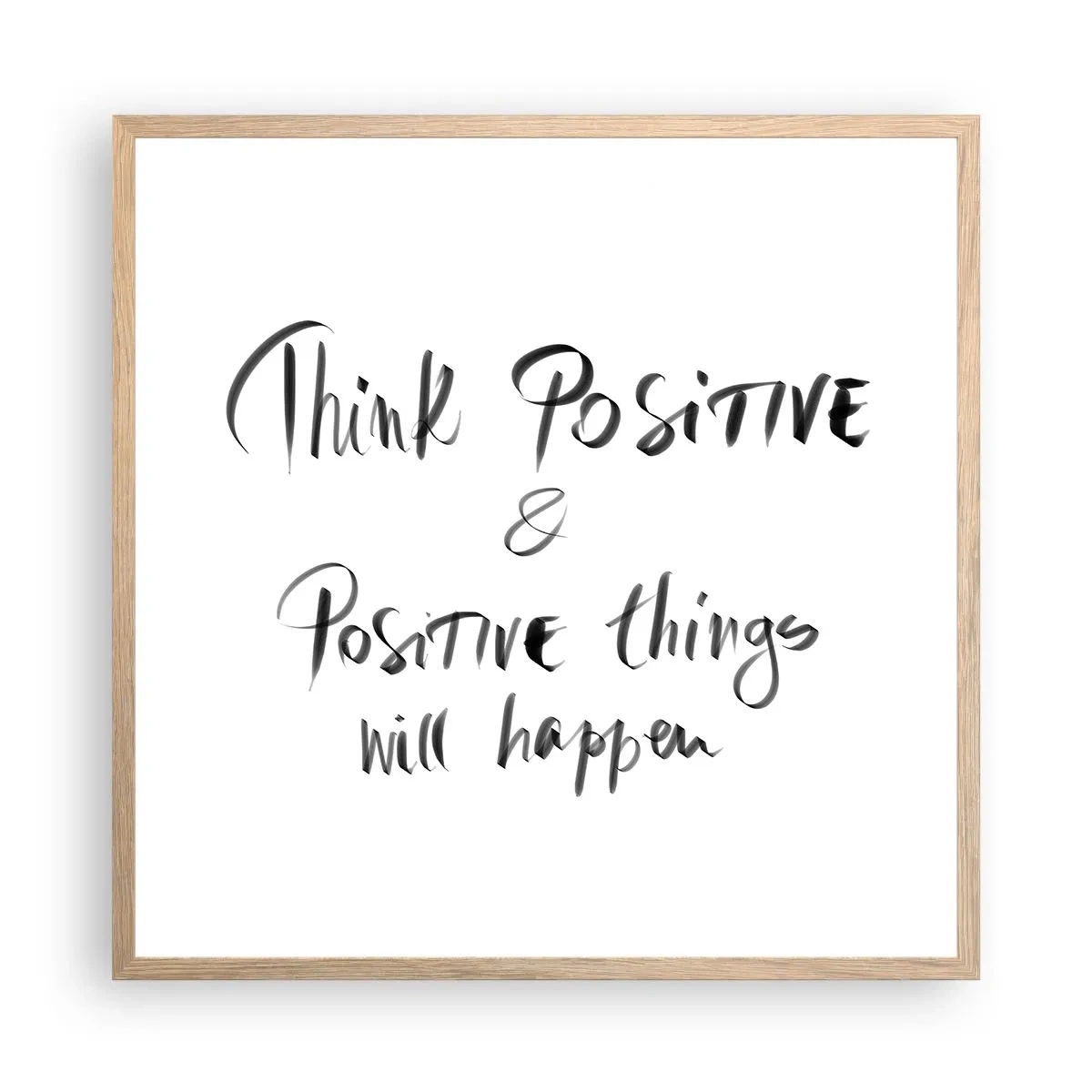 Poszter világos tölgy keretben - Hogyan élj? - 60x60 cm