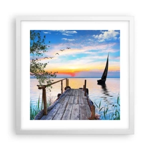 Poszter fekete keretben - Kellemes este - 40x40 cm