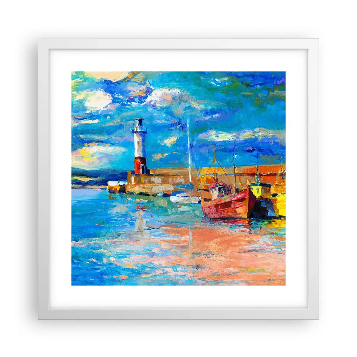 Poszter fekete keretben - Egy délután a szivárványos öbölben - 40x40 cm