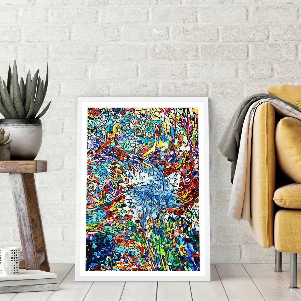 Poszter fekete keretben - Cseppes ólomüveg - 70x100 cm