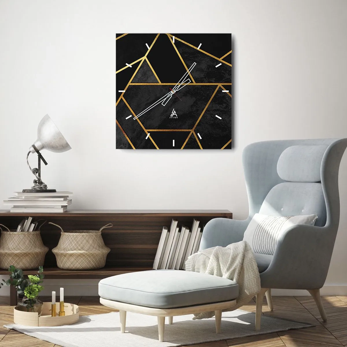 Falióra, Óra - Sötétség és ragyogás - 40x40 cm