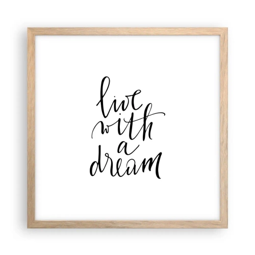 Poszter világos tölgy keretben - Természetesen - 40x40 cm