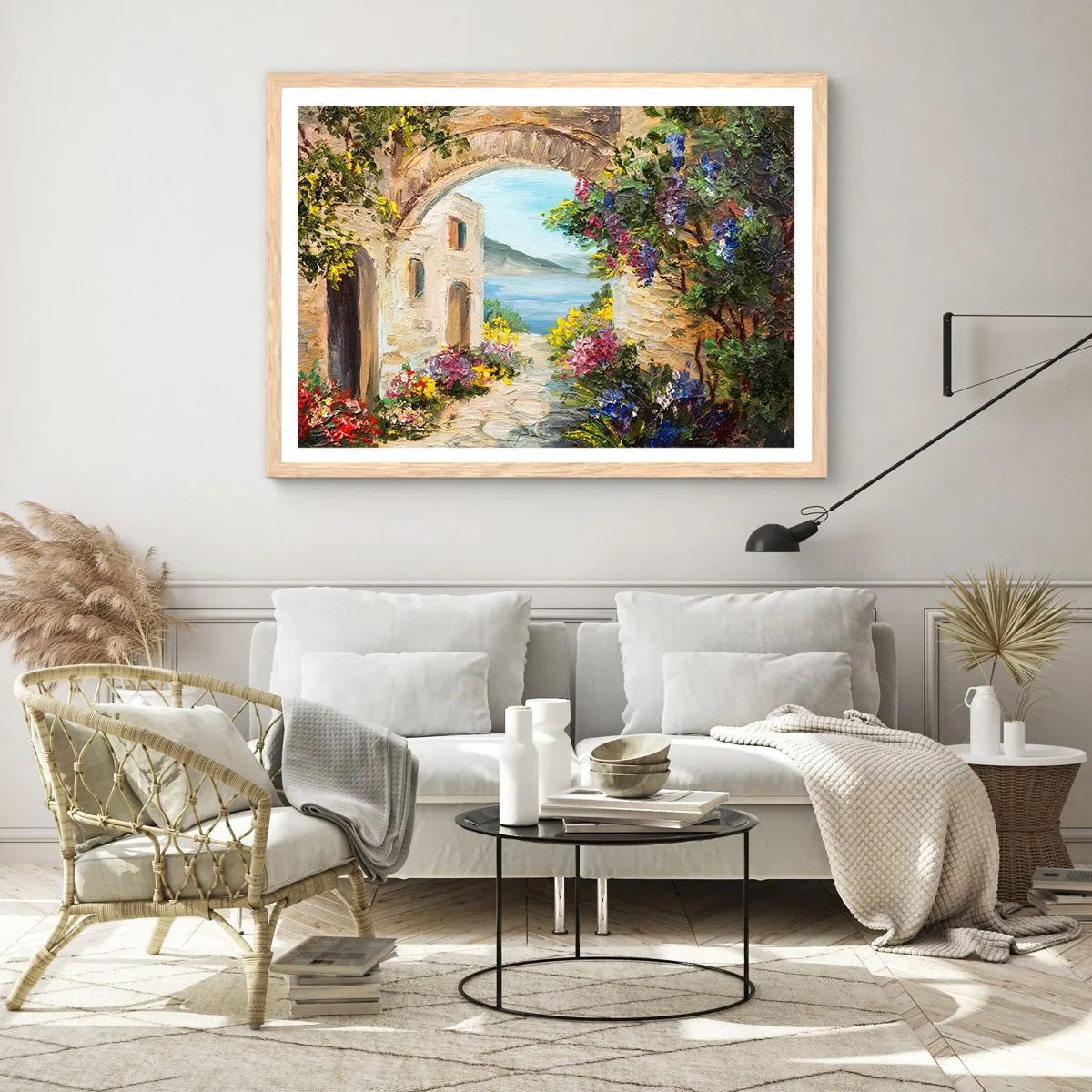 Poszter világos tölgy keretben - Egy tengerparti vidék varázsa - 91x61 cm