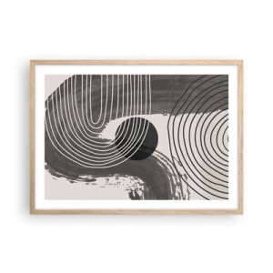 Poszter világos tölgy keretben - Az ovális nyer - 70x50 cm