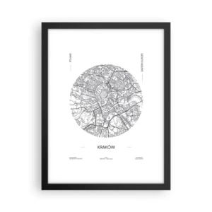 Poszter fehér keretben - Krakkó anatómiája - 30x40 cm