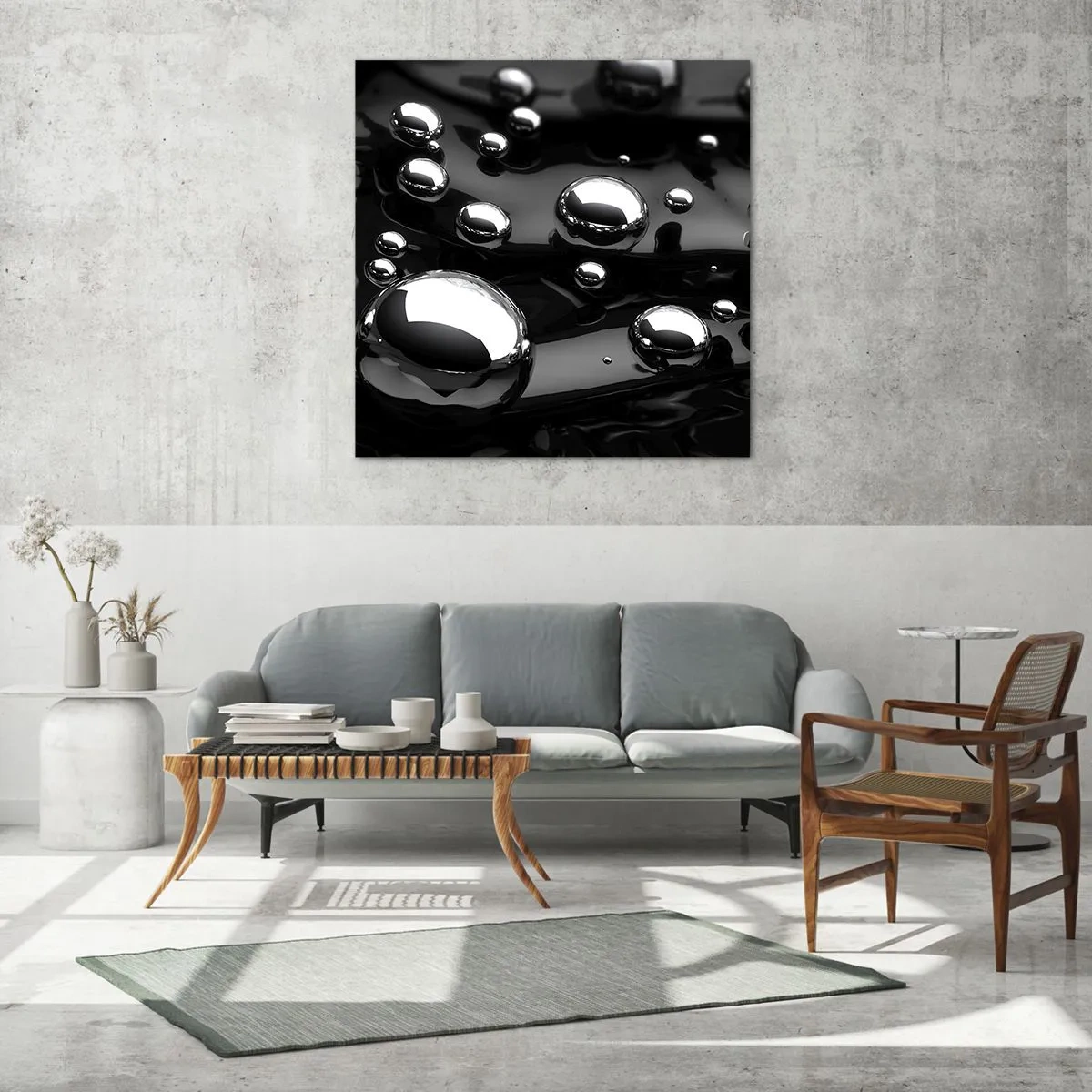 Üveg kép - A fekete vízből - 70x70 cm